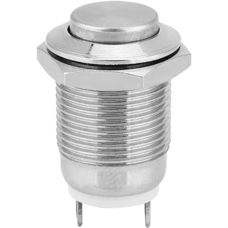 Lot De 5 Interrupteurs à Bouton-poussoir De 16 Mm, 2 Broches Normalement Ouvert A Tete Plate En Metal Etanche 90764029 Lot De 5 Interrupteurs à Bouton-poussoir De 16 Mm, 2 Broches Normalement Ouvert A Tete Plate En Metal Etanche 90764029