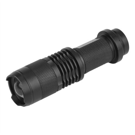 Lampe Torche UV 100 LED Ultra Violette - NoirLight Aluminium - Inspection, Détection - Piles AA