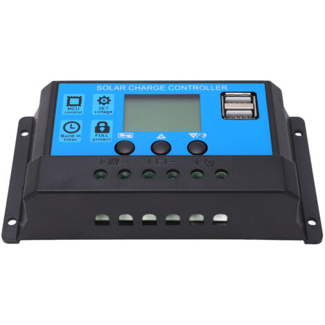Contrôleur Solaire MPPT/PWM L60 12V/24V – Régulateur Avec Écran LCD, Timer Lumière, Protections Surcharge