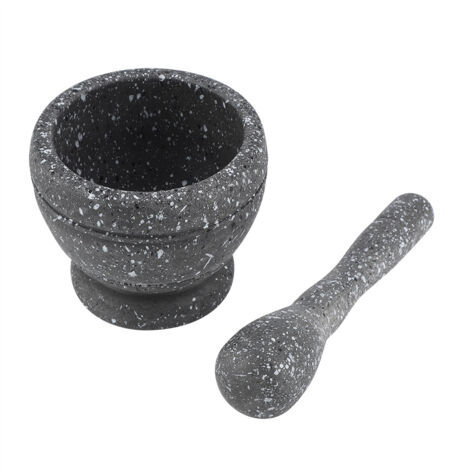 Broyeur d'ail en plastique manuel épices herbes mortier pilon ensemble bol de broyage outil de cuisine(4) (1/5)