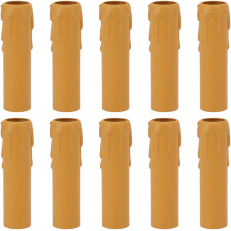 10pcs 4 pouces Couvre-bougies Gouches de simulation de gouttes de cire vintage pour lustre jaune (1/5)
