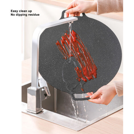 Poêle à Griller Multifonction Médicale En Pierre Antiadhésive, Poêle à Griller Coréenne, Poêle à Griller Ronde En Fonte Pour Barbecue Extérieur (30,5 Cm