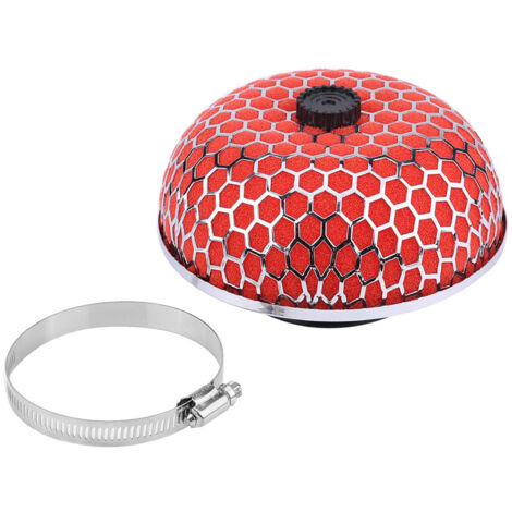 Filtre à Air Universel 13 Mm - Pour Scooter, Moto, ATV, Kart - En Métal Et Papier Lavable, Couleur Argent