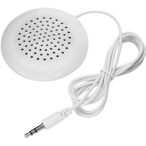 Haut-parleur d'oreiller, mini haut-parleur de caisson de basses puissant portable blanc 3,5 mm compatible avec MP3 pour téléphone (1/5)
