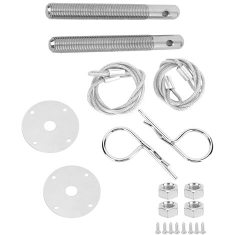 Kit Goupilles De Capot Moteur – 4 Tiges Filetées De 4 Pouces, Lanière De 24 Pouces – Pour Capots Fibre/carbone - 10