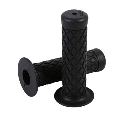 Poignées souples universelles en caoutchouc vintage 22 mm 7/8 po pour guidon de moto tout-terrain Noir (1/5)