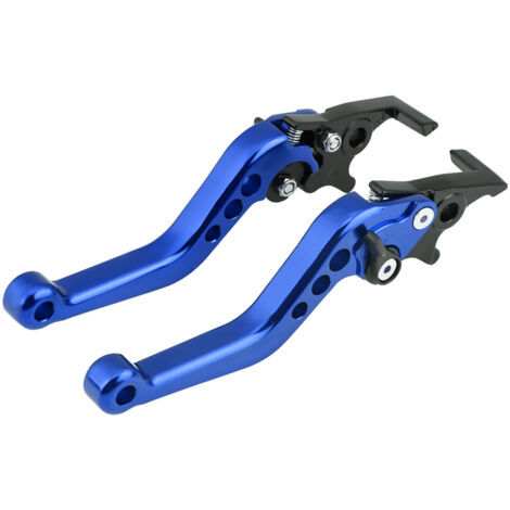 1 paire de leviers de frein à double disque en aluminium CNC pour scooter, bleu (1/5)