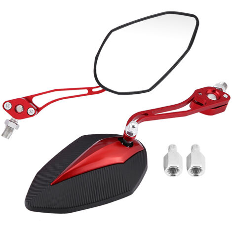 Paire de rétroviseurs latéraux universels 8 mm 10 mm pour moto et scooter, rouge (1/5)