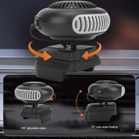 Chauffage d'appoint PARKSpace, mini ventilateur électrique compact alimenté par batterie, pour l