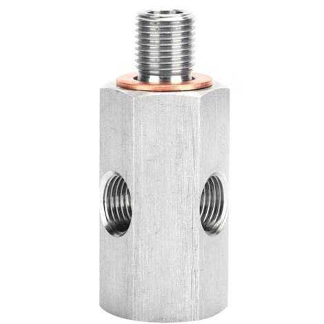 Té de capteur de pression d'huile 1/8 po NPT vers adaptateur mâle M10 10x1,0 Jauge de conduite d'alimentation turbo (1/5)