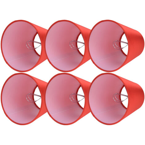 Lot De 3 Abat-jour En Tissu Rouge Vin - Douille E14, Fixation Clip, Modernes