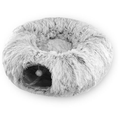 Lit tunnel pour chat Peekaboo Cave Toy - Jouet d'hiver chaud et pliable en peluche pour chats, conception multifonctionnelle, détachable et fond antidérapant (1/5)