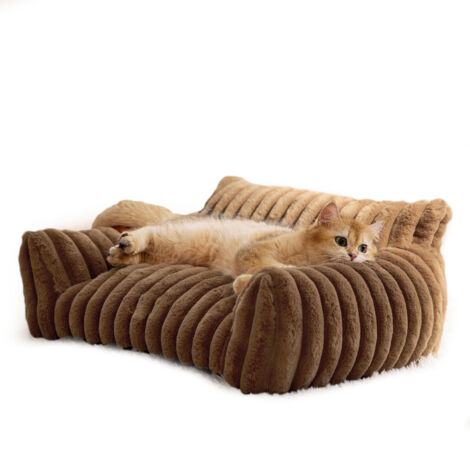 Canapé pour chat Lit mignon pour petits, moyens et grands chats et chiens Canapé moelleux pour animaux d'intérieur avec fond antidérapant et housse lavable