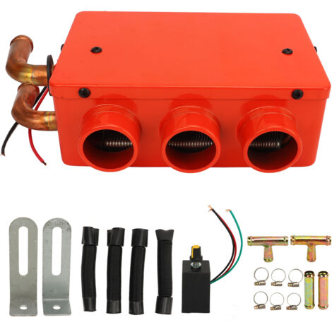 Dégivreur de voiture 3 trous 50 W rouge petit chauffage de pare-brise portable Ventilateur Accessoires automobiles 12 V (1/5)