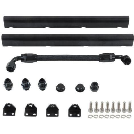 Kit de rails de carburant à haut débit - Billet de port 8AN en aluminium noir Performance stable EFI pour LS1 LS6 (1/5)