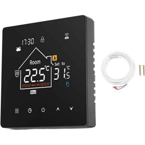 Thermostat numérique, écran tactile couleur LCD Programmable sur 7 jours, avec fonction de mémoire de données, pour maison, hôtel, bureau, modèle régulier (1/5)