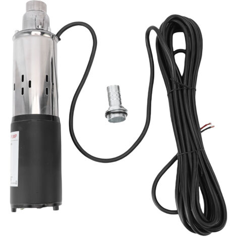 Pompe de puits profond 12V, levage de 30m, sortie NPT 3/4 pouces, eau Submersible en acier inoxydable avec câble d'alimentation de 7m (1/5)