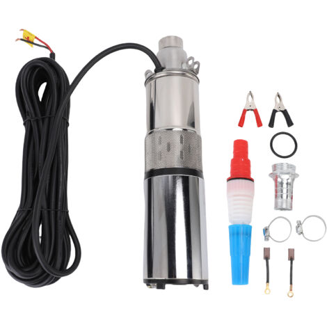 Pompe submersible pour puits profond 260 W, débit maximal de 1,2 m³/h, tête de 40 m, vis solaire en acier inoxydable pour l'irrigation avec cordon d'alimentation de 10 mètres (1/5)
