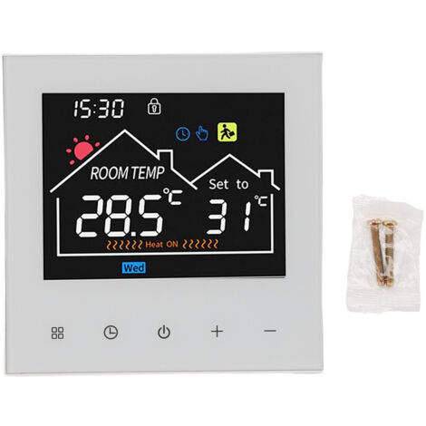 Thermostat intelligent à écran tactile, contrôleur de température à affichage couleur LCD programmable pour chaudière à eau, modèle WiFi, commande vocale, pour Tuya (1/5)