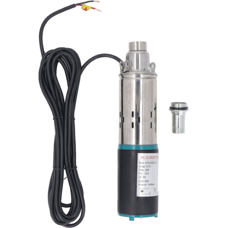 Pompe à vis à courant continu 12V en acier inoxydable pour puits profond, réservoir d'eau submersible, tête de 30m, débit de 1,2m³/H (1/5)