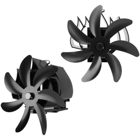 Ventilateur de poêle à bois à 7 pales en alliage d'aluminium, suspension murale à faible bruit, alimenté par la chaleur avec boucle de fixation, pour la maison, la combustion de bûches, le Camping, no (1/5)