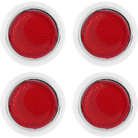 4 pièces réflecteur rouge ABS garniture chromée Protection réfléchissante ronde pour moto Automobile (1/5)