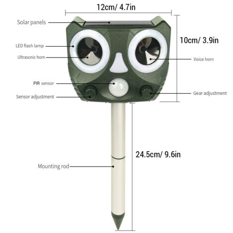 Soar – répulsif ultrasonique pour animaux, oiseau, renard, chat, dispositif de dissuasion pour jardin, ferme, cour (1/5)