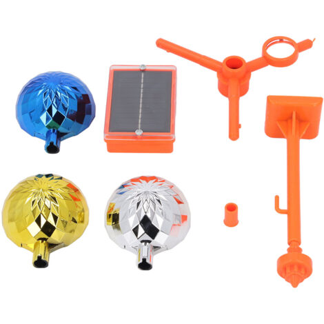 Répulsif d'oiseaux réfléchissant, Patio extérieur, lumière sonore à énergie solaire, dispositif rotatif réfléchissant, effaroucheur visuel coloré pour oiseaux (1/5)