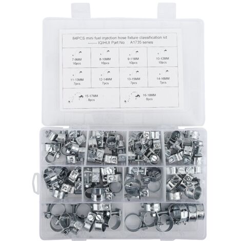 84pcs Clip de tuyau galvanisé Mini Close de conduite de carburant Clambes de tuyaux à essence diesel (1/5)