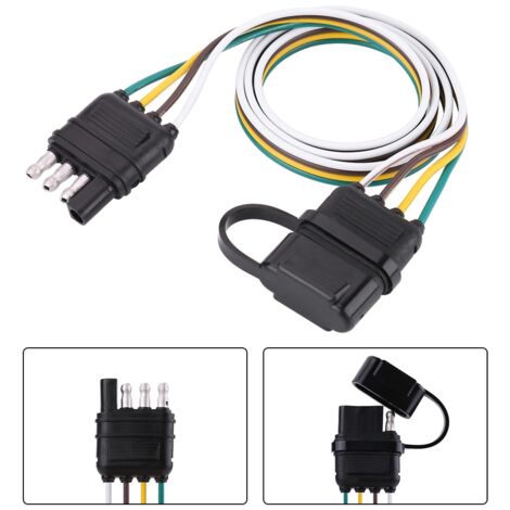 Prise de remorque, connecteur gainé à 4 pôles, prise à 4 broches, matériau PVC pour applications 6 12 et 24 V, norme américaine (1/5)