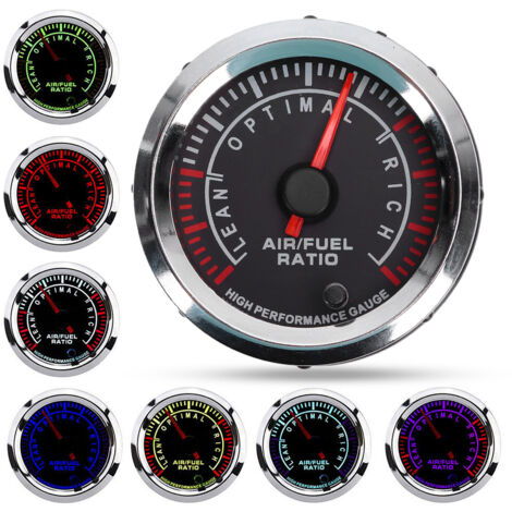 Rapport de carburant d'air 12in 12V Gauge 7 couleurs LED haute précision Professional Afr Meter Universal pour la voiture (1/5)