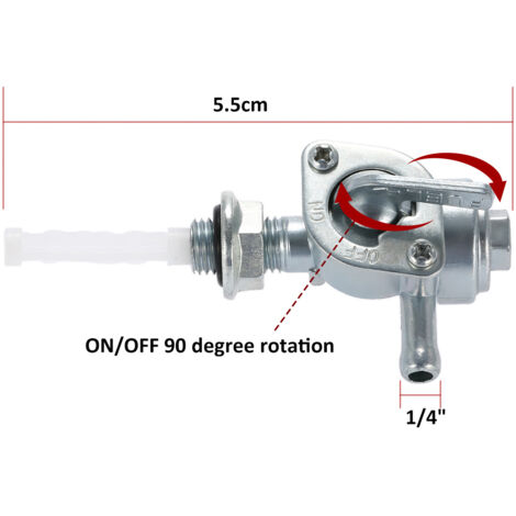 Interrupteur de vanne marche/arrêt de carburant Petcock 2-3KW pour réservoir de moteur de générateur de robinet de tuyau de 1/4"