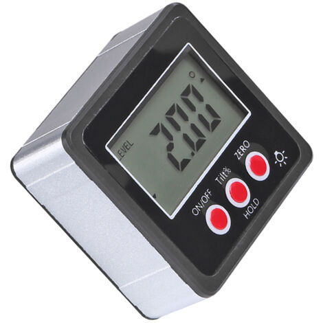 Compteur d'angle Horizontal, rapporteur numérique, inclinomètre, boîte de niveau électronique, outils de mesure à Base magnétique, noir (1/5)