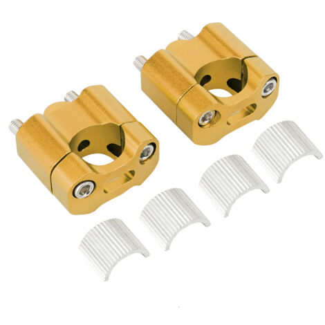 Paire de pinces de montage pour guidon de moto, 22mm/28mm 1/8 pouces 7/8 pouces, adaptateur élévateur CNC en alliage d'aluminium doré (1/5)