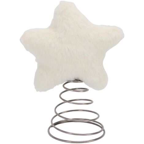 Cimier d'arbre de noël, Adorable étoile en peluche, pour fête, bureau, décoration de la maison, Beige (1/5)