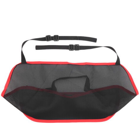 Support de poche universel en filet pour voiture, sac de rangement en maille entre les sièges, barrière pour animaux de compagnie, accessoires d'intérieur automobile, couleur noire avec bord rouge (1/5)