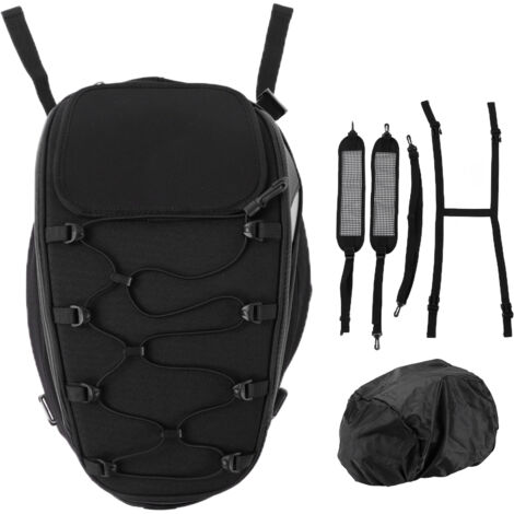 Sac de siège arrière de moto, sac imperméable en tissu Oxford tissé haute densité réfléchissant universel (blanc)