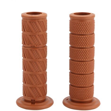 Poignées de guidon de moto universelles Vintage, 2 pièces, 22mm, extrémités de barre de poignée diagonale (jaune marron) (1/5)