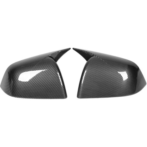 Couvercle de rétroviseur latéral, capuchons d'ailes extérieures de porte haute brillance, remplacement pour Tesla modèle Y 2020 à 2023, Style Fiber de carbone (1/5)