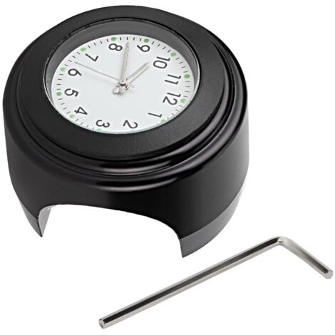 Montre Moto Étanché Guidon 22-25,4 Mm – Vision Nocturne Fluorescente, Panneau Noir, Alliage Aluminium