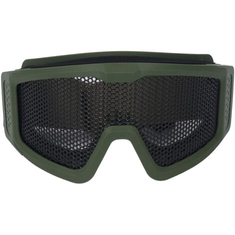 Lunettes de sécurité respirantes, résistantes aux chocs, en maille de fer, à motifs, résistantes au vent et au sable, pour les Fans militaires CS de jeux en plein air, vertes (1/5)