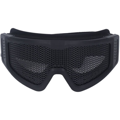 Lunettes de sécurité respirantes, résistantes aux chocs, en maille de fer, à motifs, résistantes au vent et au sable, pour les Fans militaires CS de jeux en plein air, noires (1/5)