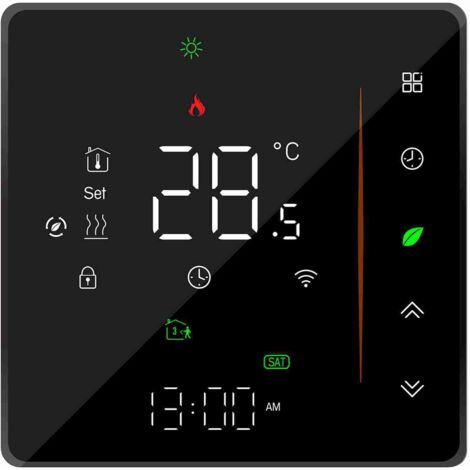 Thermostat intelligent WiFi, contrôleur de température, programmable hebdomadairement, prend en charge le contrôle tactile/application mobile/commande vocale, compatible avec Alexa/Home, pour chaudièr (1/5)