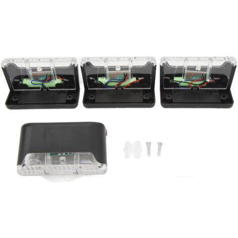 Lumières d'escalier extérieures 600mAh, boîtier noir, lumière chaude à énergie solaire, pour jardin, 4 pièces (1/5)