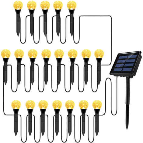 Ensemble de guirlandes de lampes à bulles solaires pour pelouse, décoration de paysage extérieur, LED étanches IP65, lumières sur piquet à énergie solaire pour allée/cour/jardin (1/5)