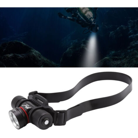 Lampe Frontale Plongée 100000 Lumens Rechargeable IPX8 - Phare Sous-Marin 3 Modes Torche Sécurité Sous-marine