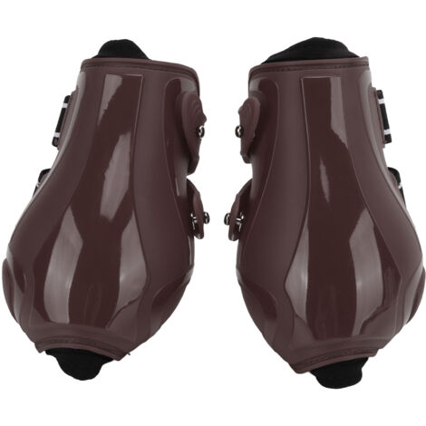 Ensemble de bottes de tendons de cheval, souples, respirantes, antidérapantes, réglables, coque en PU, protection pour pattes arrière marron M