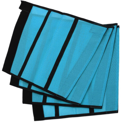 Bottes anti-mouches pour chevaux, 4 pièces, respirantes, confortables, résistantes aux déchirures, Leggings de protection en maille Fine, protège-jambes bleus (1/5)