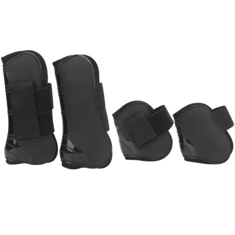 4 PCS Bottes de Tendon de Cheval Jambe Avant et Arrière réglables pour l'entraînement d'exercice SautNoir L (1/5)