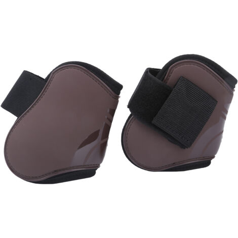 Protège-jambes de cheval en PU élastique épais, protecteur d'obstacles pour les articulations de l'avant et de l'arrière marron XL (1/5)